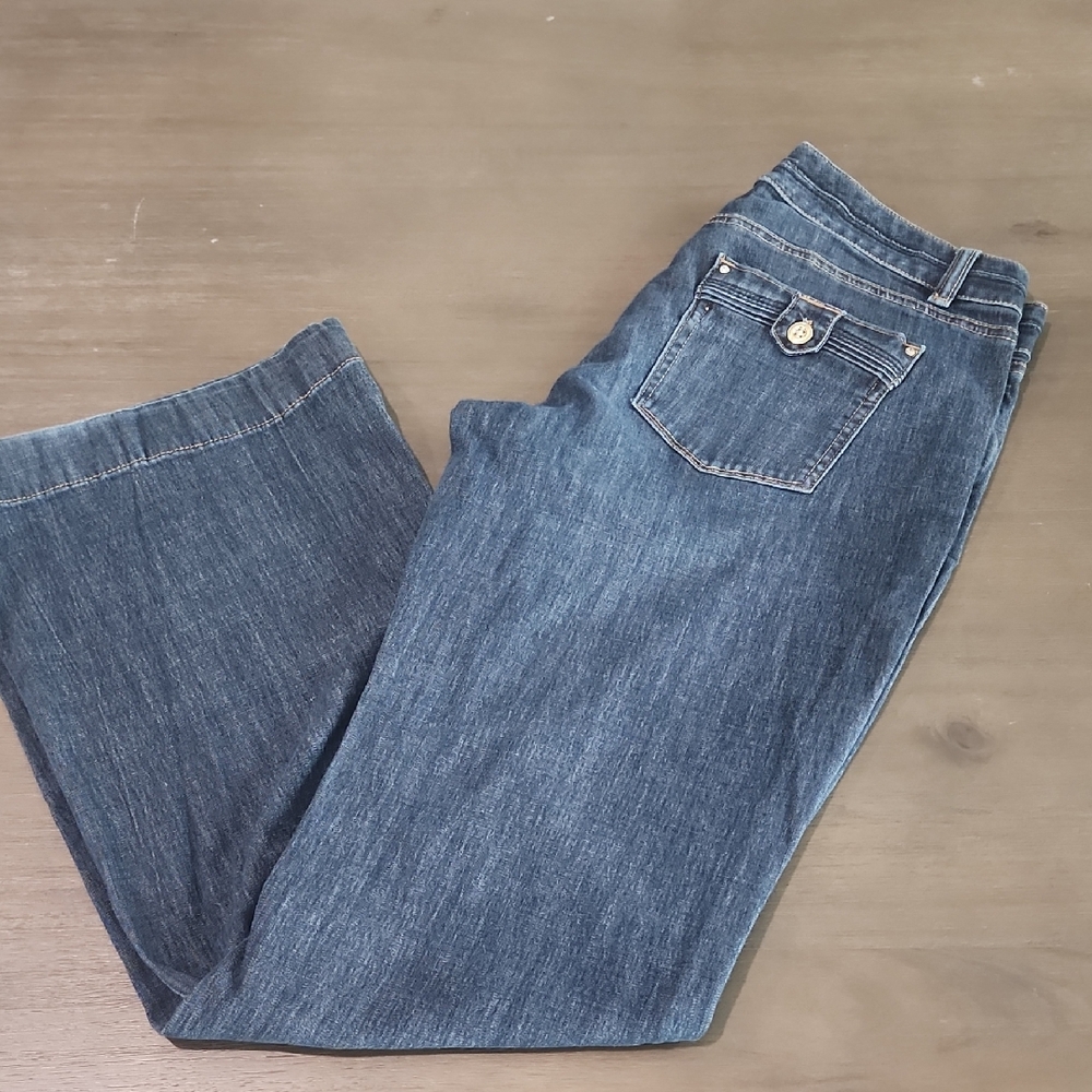White House Black Market Dark Blue Flare Jeans